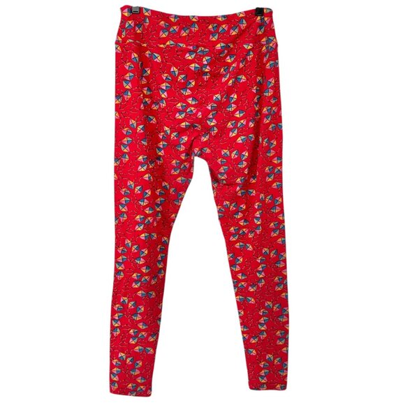 LuLaRoe Leggings Womens Tall and Curvy Red Kites Size 12-22 Soft - Picture 3 of 7